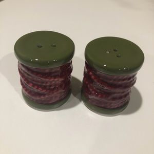 Vintage Red & Green Salt & Pepper Shaker
